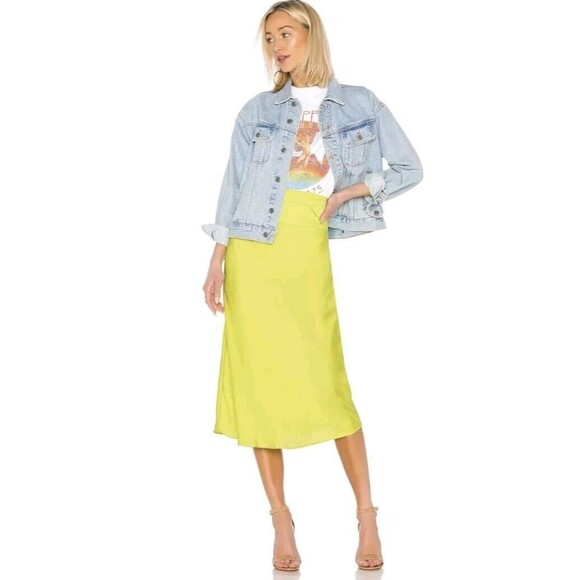 Free People Lime Midi Skirt - Picture 1 of 8